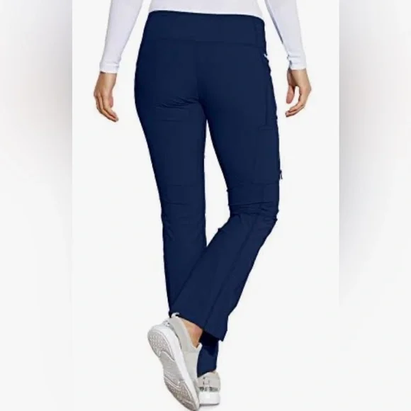 Grey's Anatomy Edge Navy Blue Flare Leg Cargo Scrubs - Picture 3 of 11